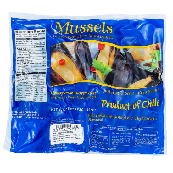 Chile Whole Shell Mussel 454gm(+-)