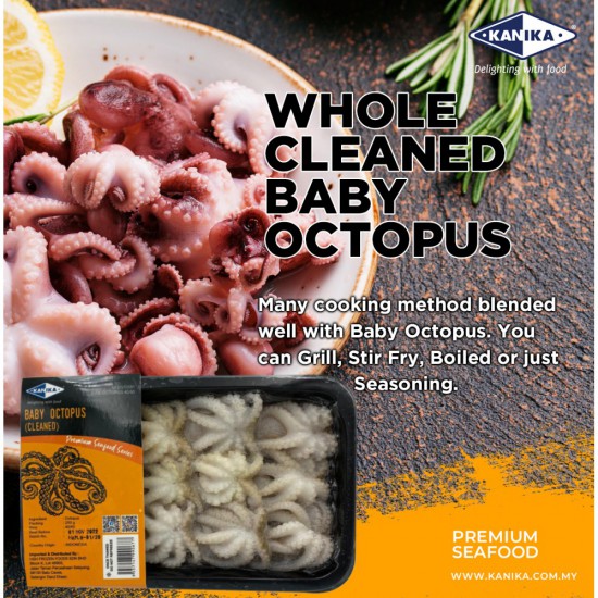 Whole Cleaned Baby Octopus 40/60 (250gm)